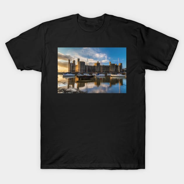 Caernarfon Castle North Wales T-Shirt by GSpiller